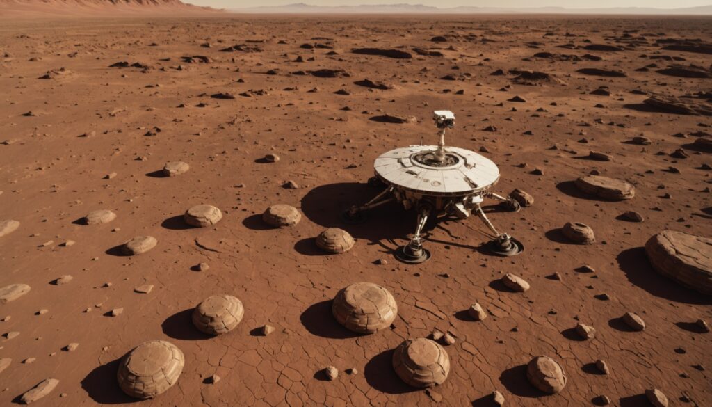 Illustration conceptuelle d'une analyse moléculaire révélant une biosignature statistique pour détecter la vie extraterrestre dans un échantillon planétaire