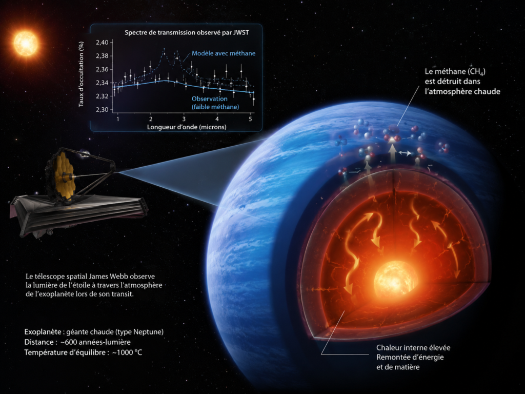 Méthane absent dans les atmosphères d'exoplanètes