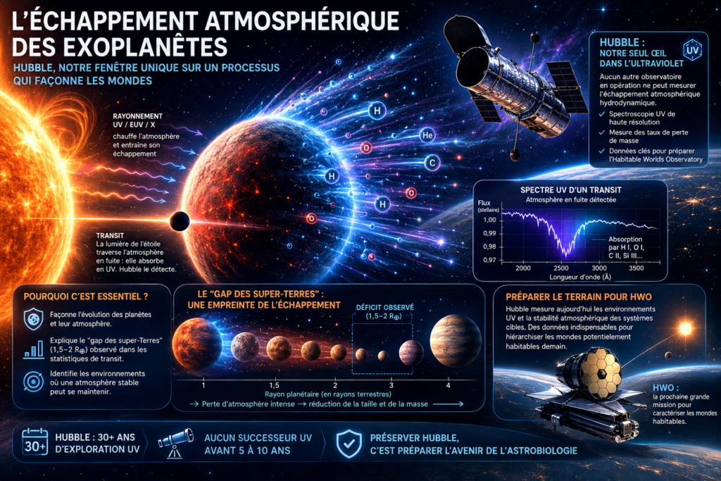 Le télescope Hubble, sentinelle ultraviolette des atmosphères d'exoplanètes
