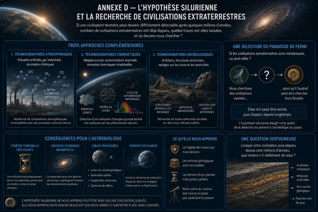 Annexe D — L'hypothèse silurienne et la recherche de civilisations extraterrestres