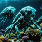 Illustration scientifique d'une exoplanète avec signatures géologiques et biologiques pour détecter les biosignatures extraterrestres