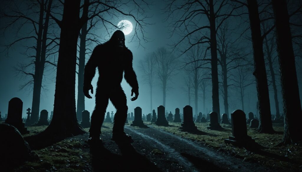 Illustration d'un spécimen de Bigfoot présenté dans une exposition, dans le contexte du débat sur l'ADN de Bigfoot et Néandertal